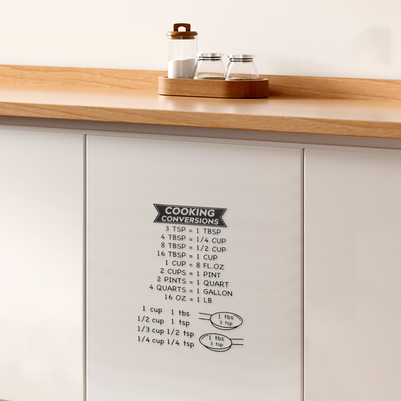Kitchen Baking Conversion Chart - 2Pcs Baking Conversion Chart Sticker Kitchen