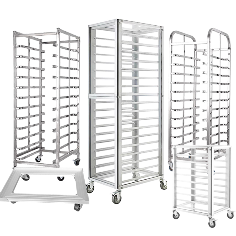 Kitchen Baking Tray Rack - Commercial Aluminium Baking Tray Trolley Multi-Tier