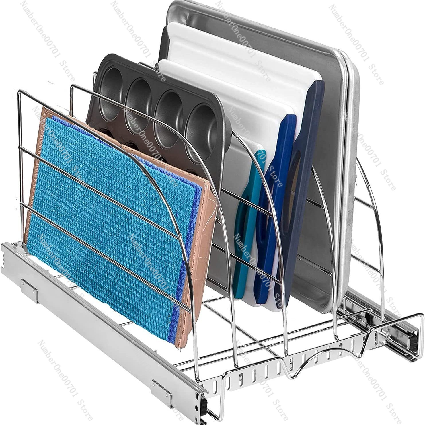 Kitchen Cabinet Baking Organizer - Slide-Out Kitchen Cabinet Organizer for Baking