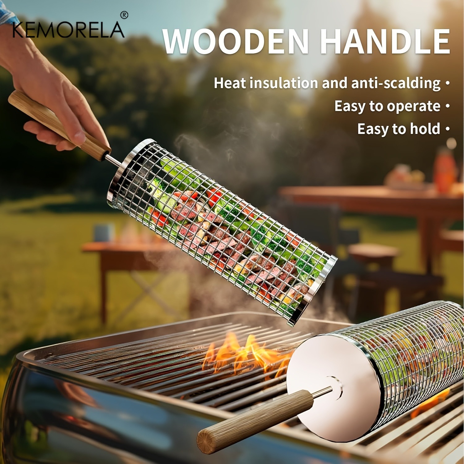Kitchen Baking Tray Rack - Round Barbecue Grill Basket Set, Stainless