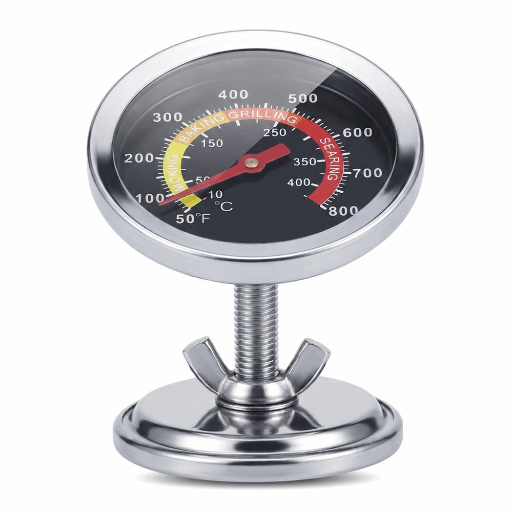 Oven Thermometer Analog - Stainless Steel BBQ Thermometer Dual Scale