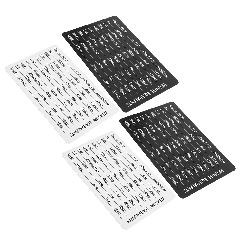 Kitchen Baking Conversion Chart - 4pcs Measuring Cup Spoon Accessories Black