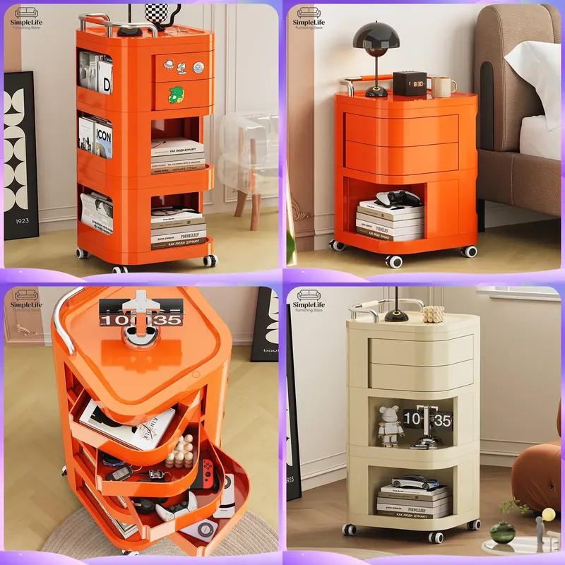 Kitchen With Baking Station - Kitchen Cart with Wheels Rolling Storage