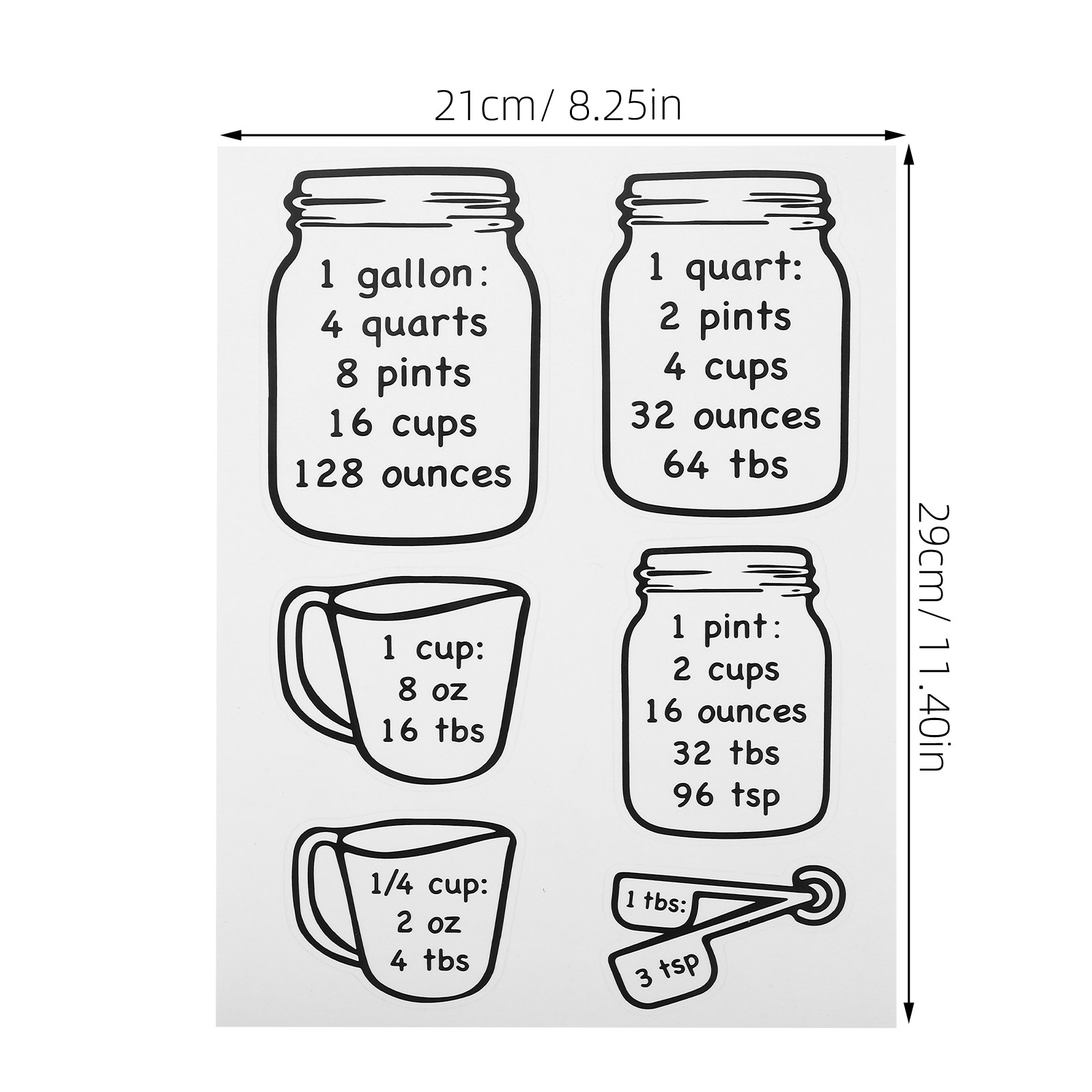 2Pcs Baking Conversion Chart S - Kitchen Baking Conversion Chart review and price