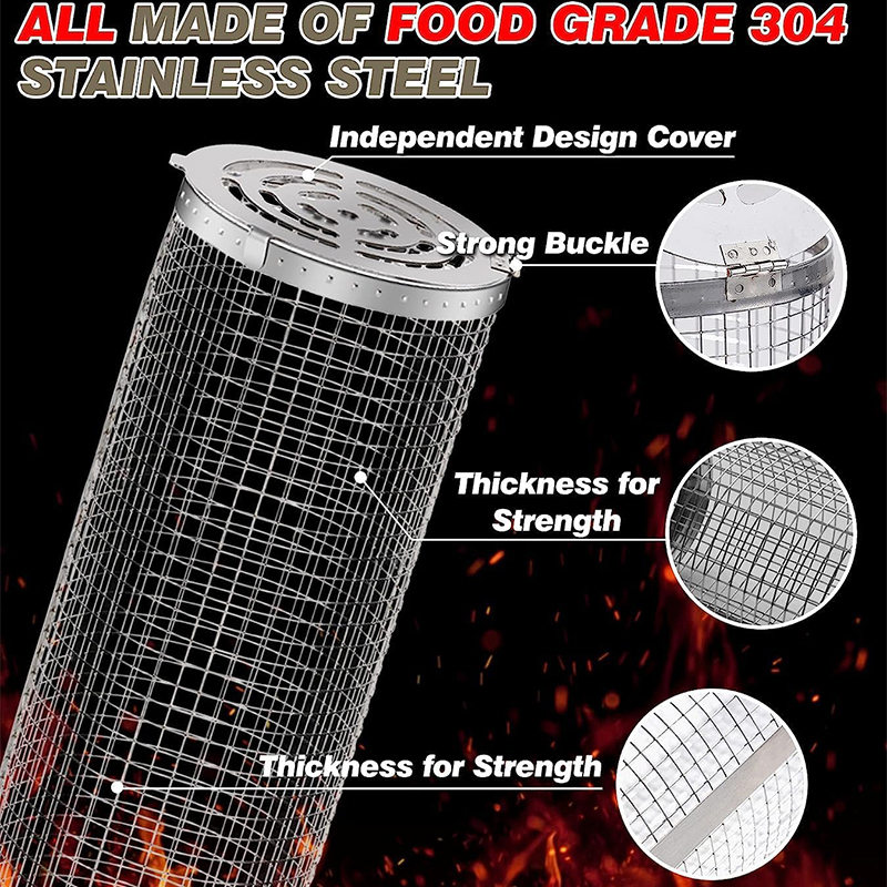 BBQ Basket Stainless Steel Rol - Kitchen Baking Tray Rack review and price