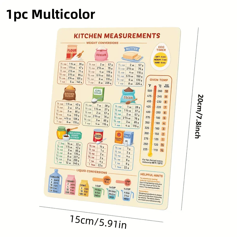 1PC Kitchen Conversion Chart,  - Kitchen Baking Conversion Chart review and price