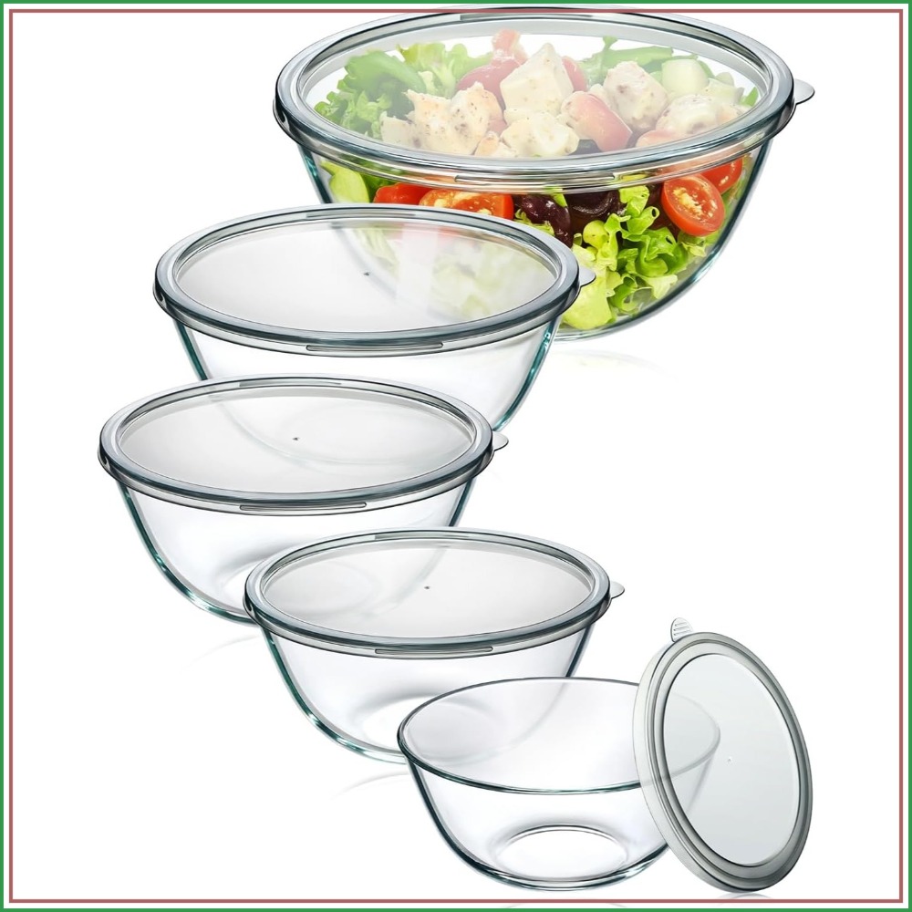 Glass Mixing Bowls With Lids S - Kitchen Glass Baking Set review and price