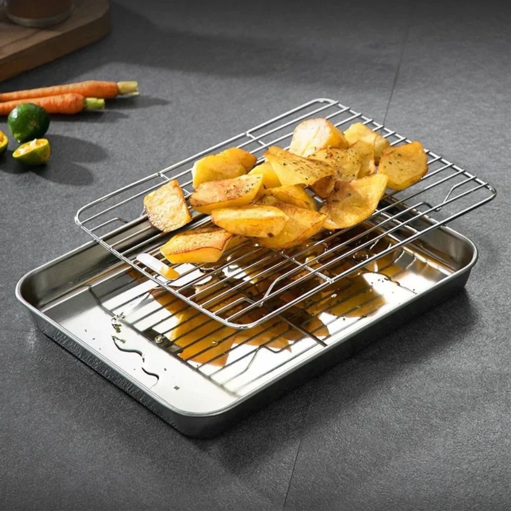 Portable Non-Stick Stainless S - Kitchen Baking Tray Rack review and price
