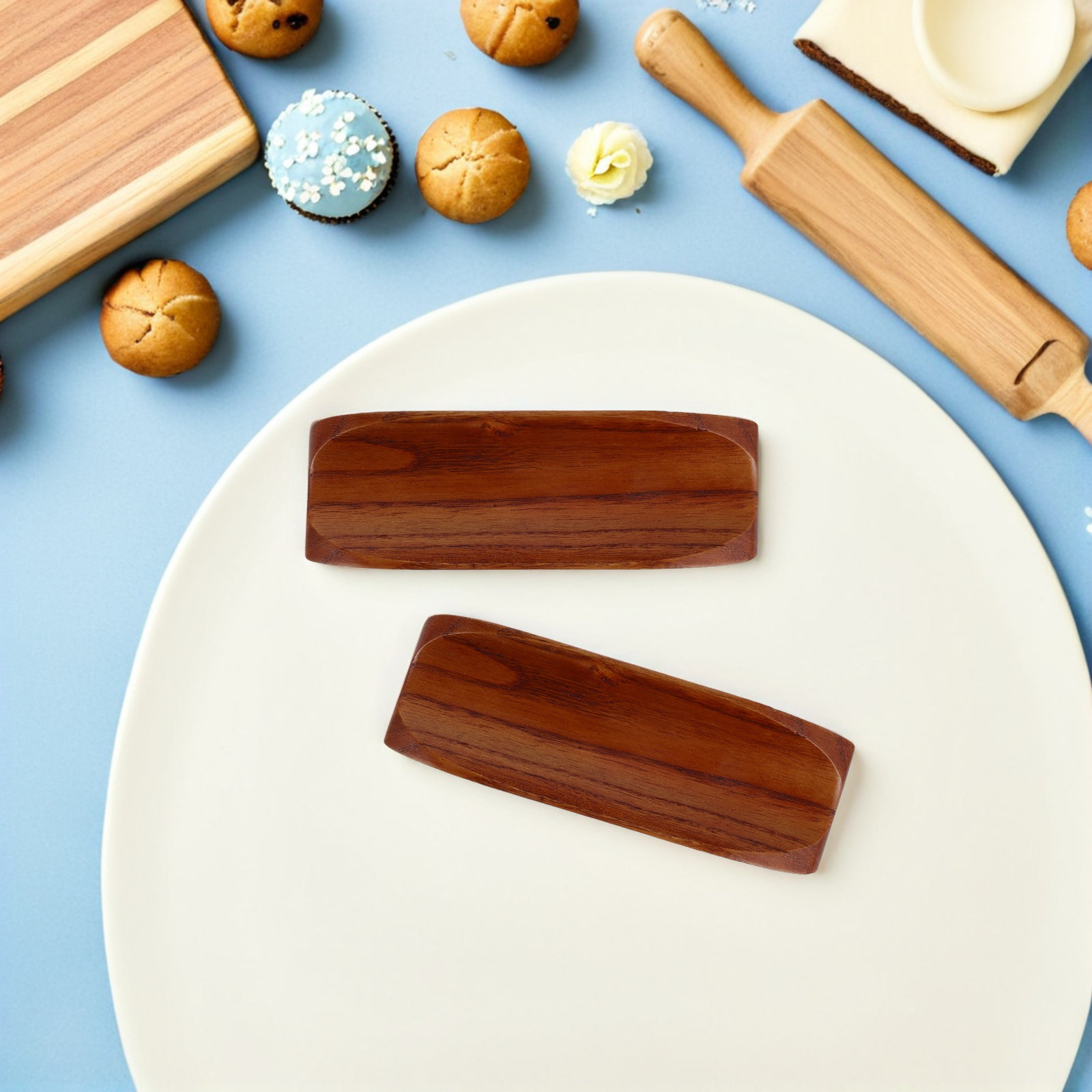 2Pcs Wooden Rolling Pin Holder - Kitchen With Baking Station review and price