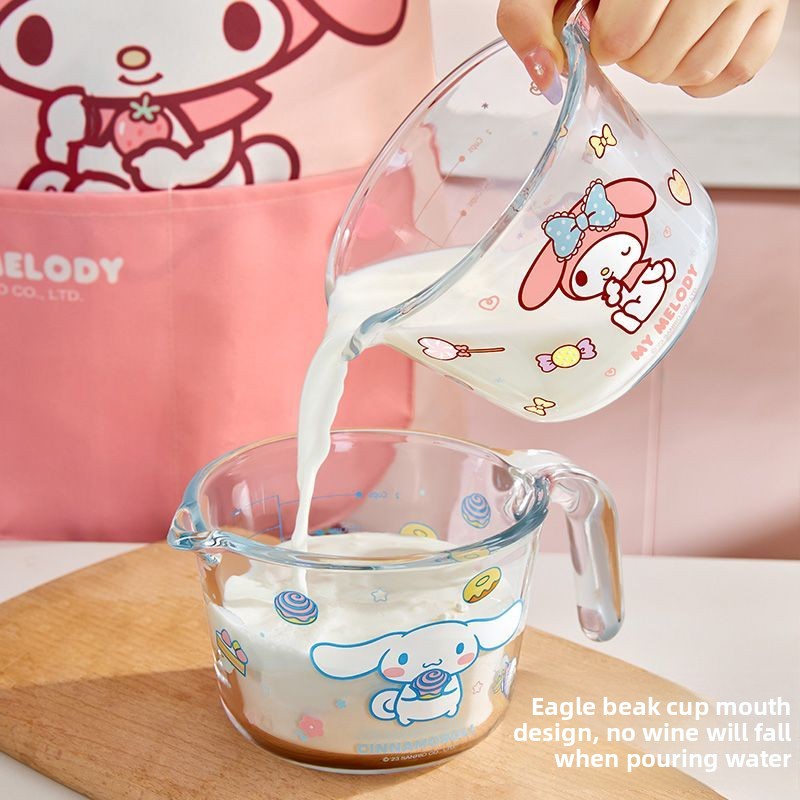 Cute Cartoon Measuring Cup Kaw - Kitchen Glass Baking Set review and price