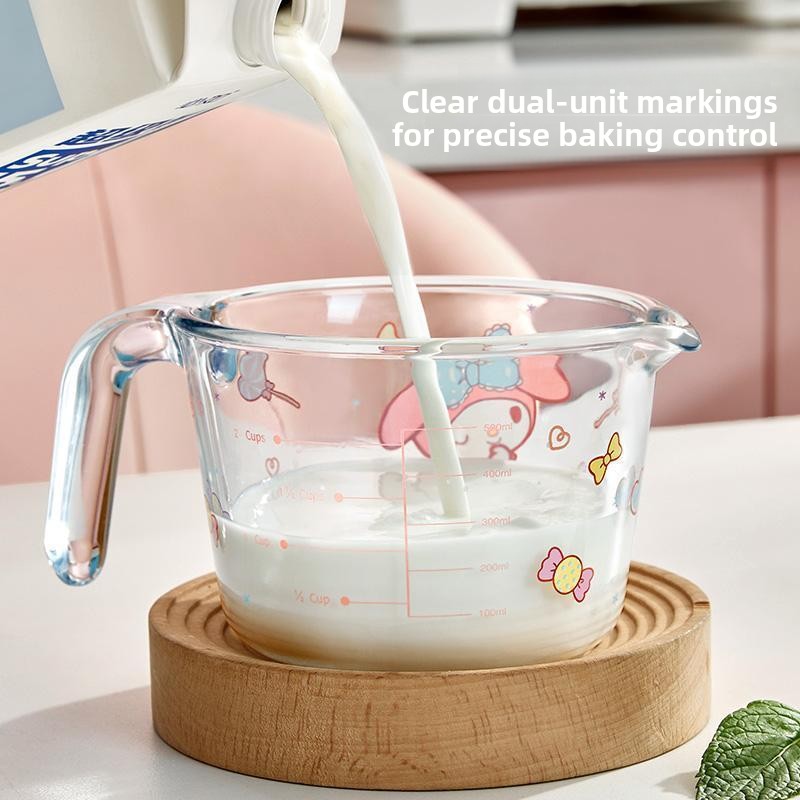 Cute Cartoon Measuring Cup Kaw - Kitchen Glass Baking Set review and price
