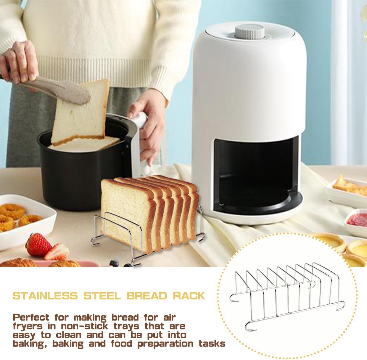 1Pcs Stainless Steel Toast Bre - Kitchen Baking Tray Rack review and price