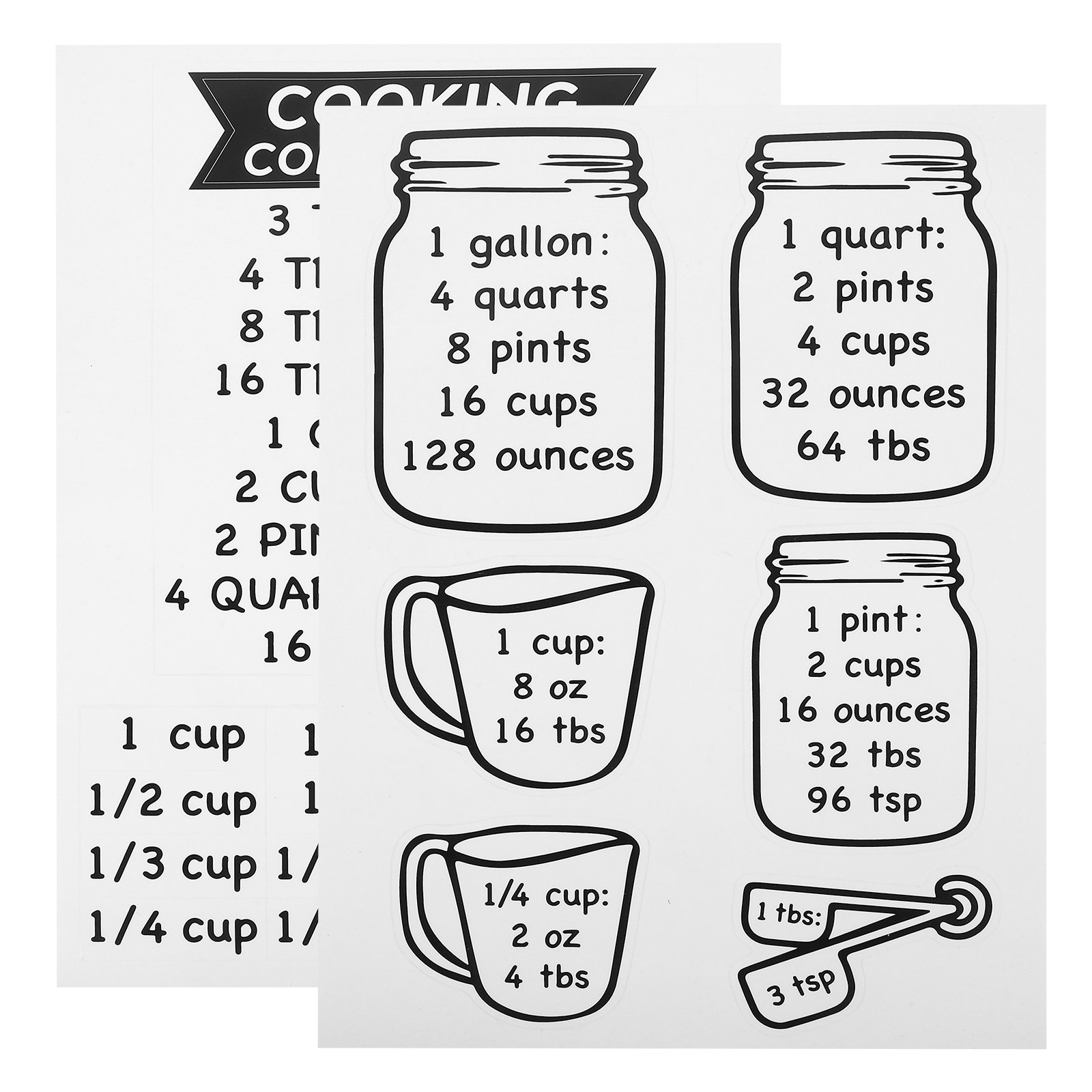2Pcs Kitchen Conversion Chart  - Kitchen Baking Conversion Chart review and price