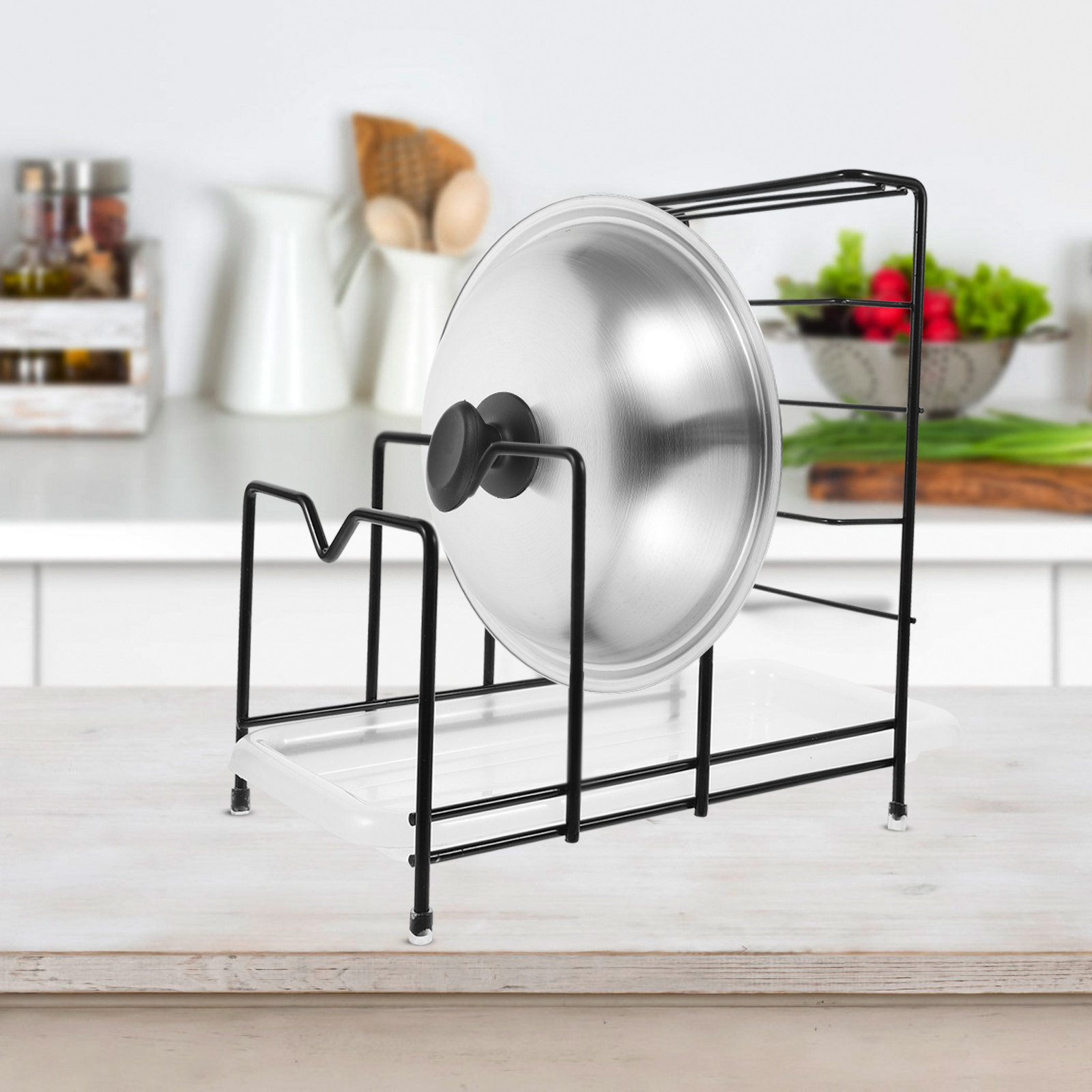 Lid Organizer for Pot Lids Cut - Kitchen Cabinet Baking Organizer review and price