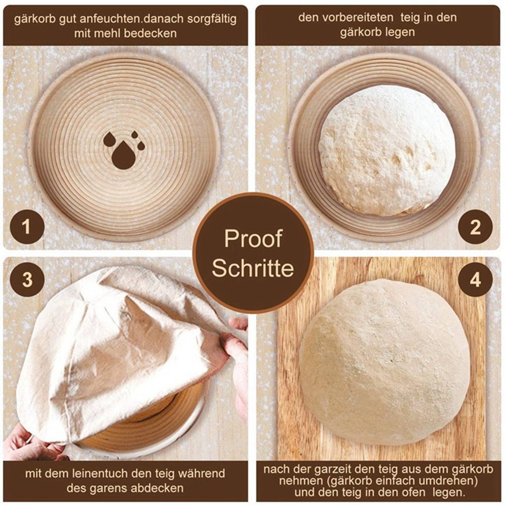 Round Set,4 Yeast Baskets For  - Proofing Basket Banneton review and price