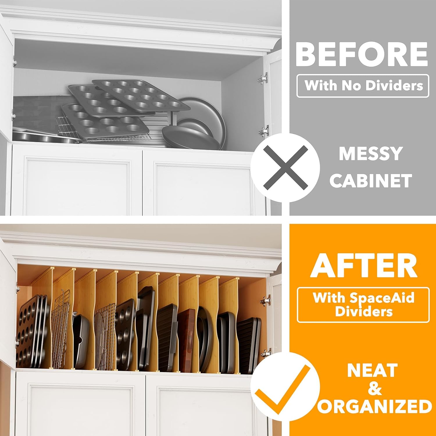 10 Pack Bamboo Tray Dividers f - Kitchen Cabinet Baking Organizer review and price