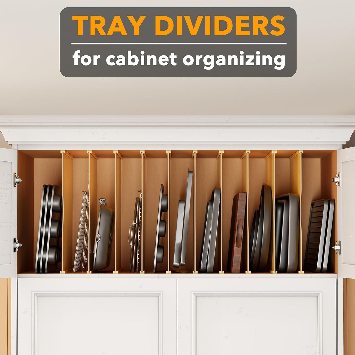 10 Pack Bamboo Tray Dividers f - Kitchen Cabinet Baking Organizer review and price